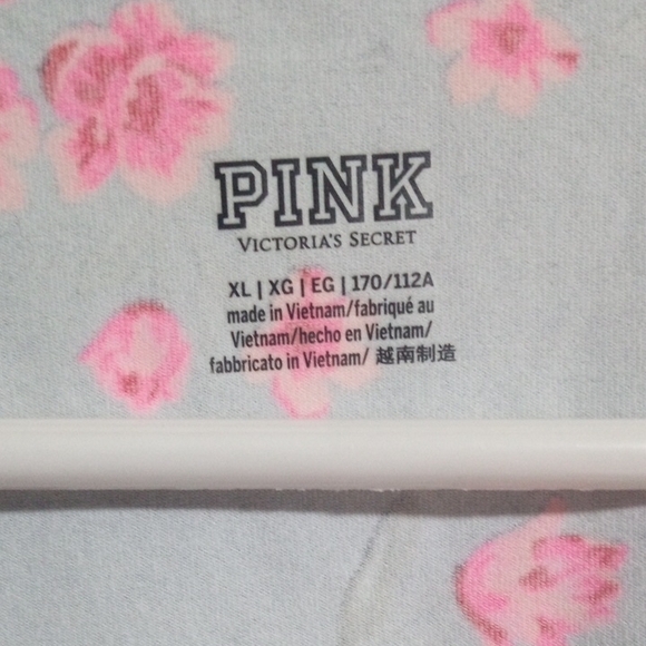 Victoria Secret "Pink" Women's Floral Tie-Front Short Sleeve Top Size XL - Picture 3 of 6
